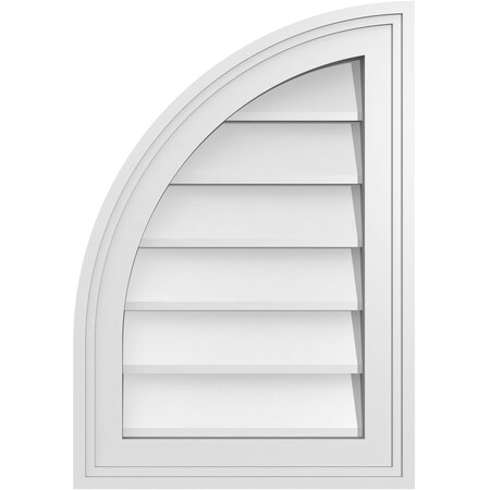Ekena Millwork Quarter Round Top Left Surface Mount PVC Gable Vent w/ 2"W x 1-1/2"P Brickmould Frame, 14"W x 20"H GVPQL14X2002SN